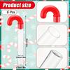 6pcs Large Candy Cane Plastic Tubes with Red Lids - Transparent Party Favors for Christmas, Birthdays & Festive Celebrations