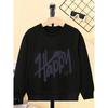 European sizes Kids' Crewneck Sweatshirt - Happy Pecm Ts01 , Sportswear And Casual Wear, Soft And Comfortable, Children's Clothing, Teenagers