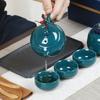 KungFu Tee-Set Räuchergefäß Geschenkbox Zeremonie Ein Kännchen Vier Tassen Kann Sandelholz-Räuchergefäß Chinesische Keramik Tragbares Tee-Set
