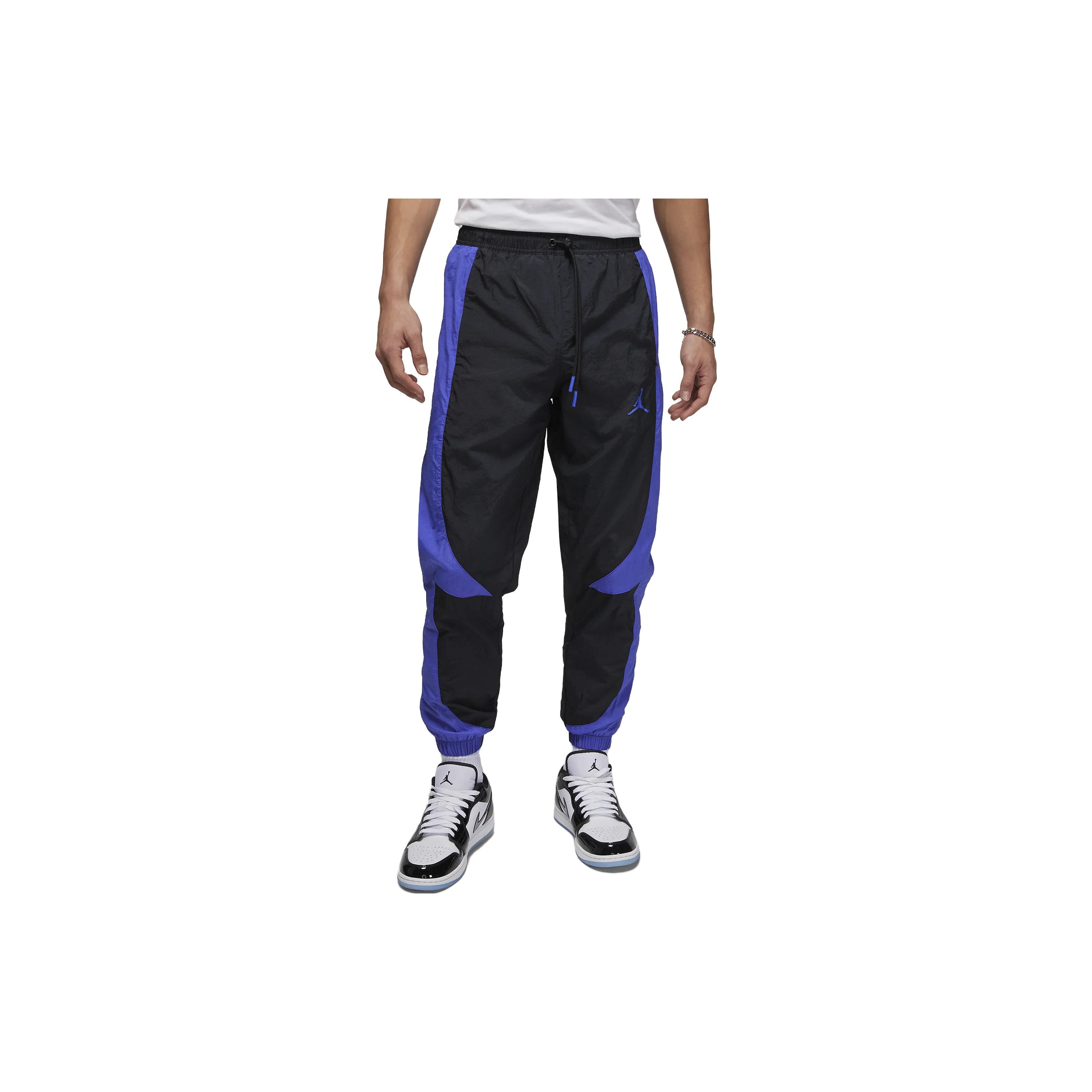 Jordan Logo Print Drawstring Cuffed Mid-Rise Knit Sports Pants Unisex bottoms Blue Black DX9374-010 M