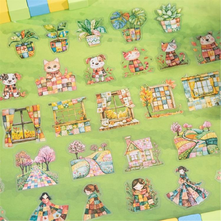 10PCS Scrapbooking Decorative Sticker Scene Sticker Water Resistant PET Sticker for Laptop Journal Phone Case Album