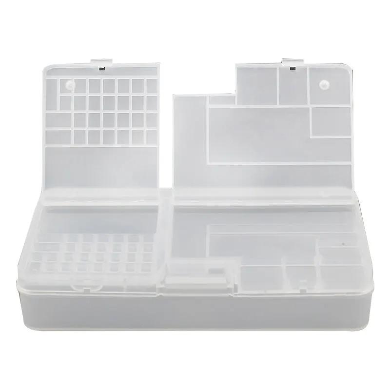 1/2pc Transparent Rectangle Plastic Storage Box Screw Holder Case Organizer Container Jewelry Nail Art Equipment Tools Case