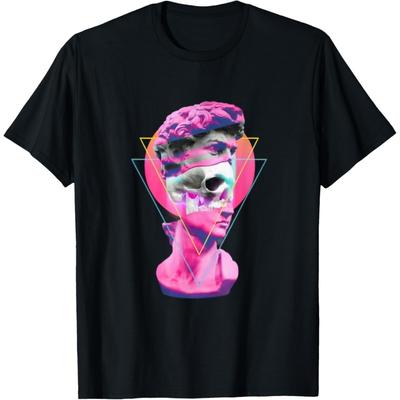 Statue Of David Bust Cool 80s Vaporwave Retrowave T-Shirt