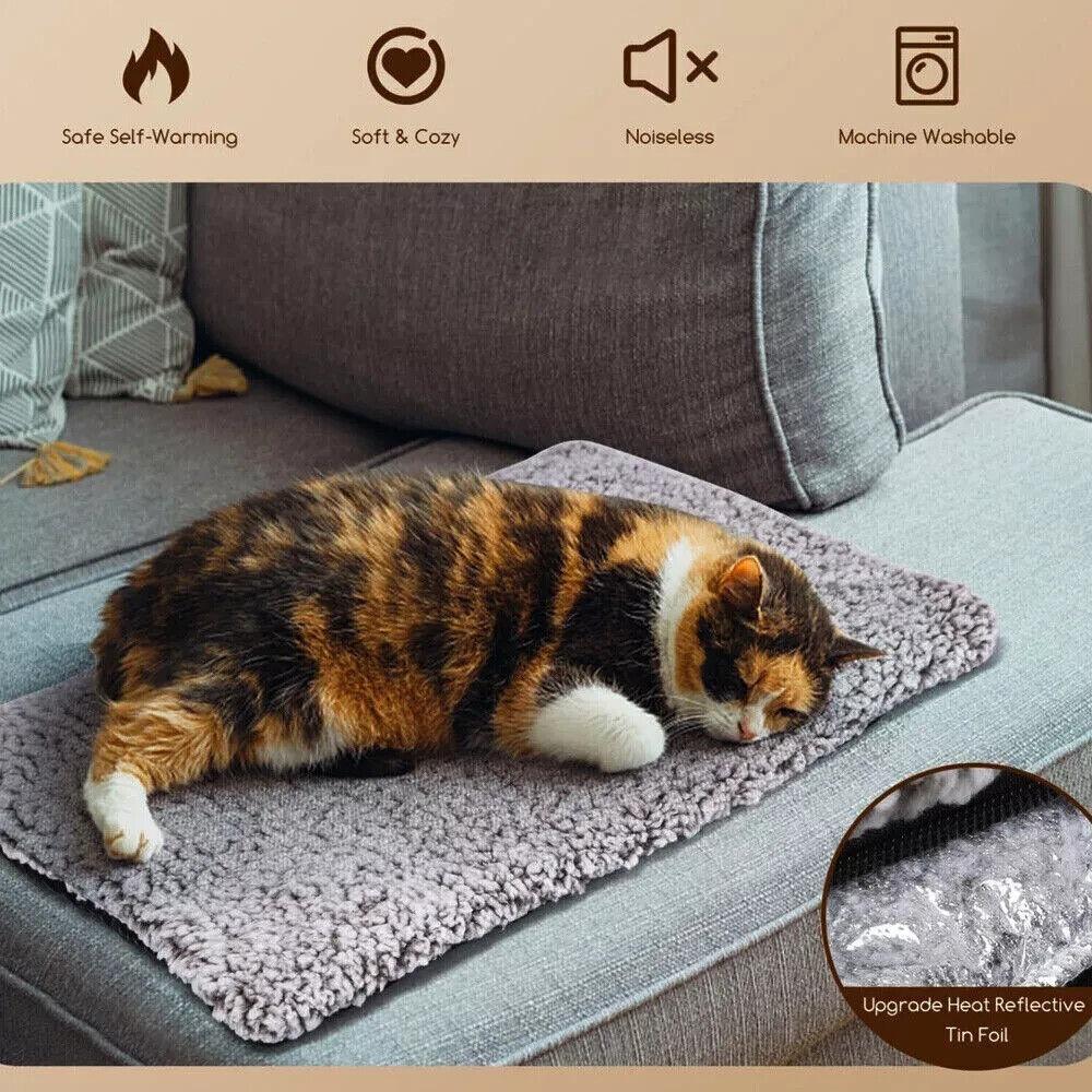 Non-Slip Self Heating Pet Pad Washable Winter Thermal Blanket Pet Heating Pad for Indoor Outdoor