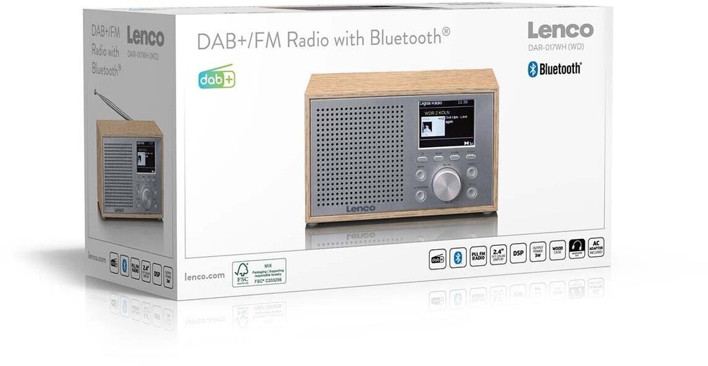 Радиобудильник Lenco DAR-017 DAR-017WH Holz
