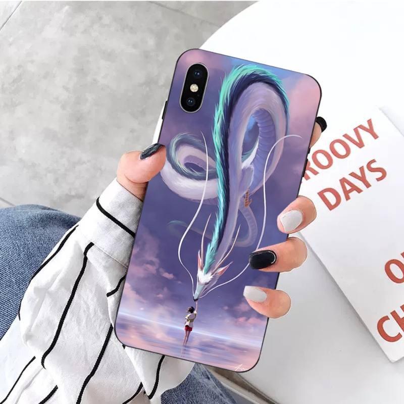 Studio Ghibli Spirited Away She Phone Case For IPhone 14 13 12 11 XS X 8 7 6 Plus Mini Pro Max SE 2022 Soft Black Phone Cover