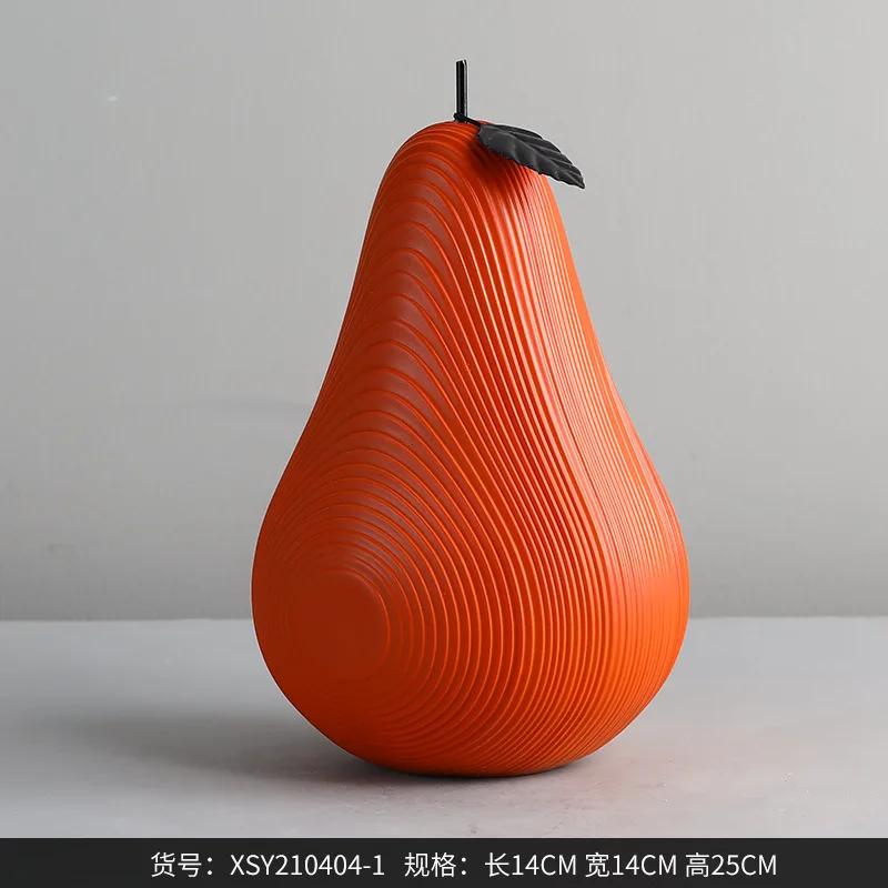 High-End Linie Apfel Birne Harz Handwerk Schwarz Weiß Dekoration Kreativ Wohnzimmer Arbeitsplatten Obst Skulptur Heimdekor Geschenk
