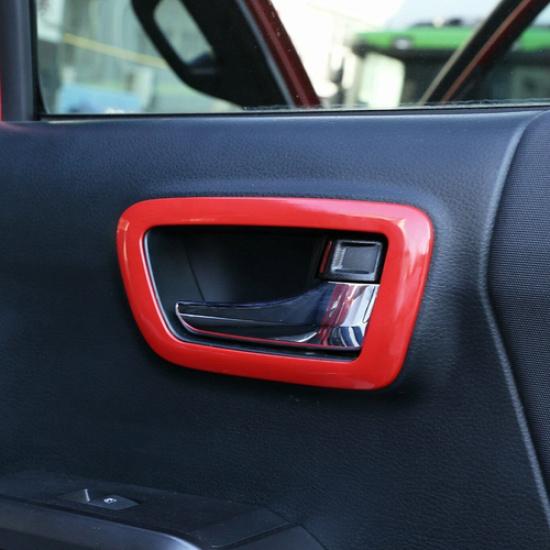 For Toyota Tacoma 2016- ABS Red Interior Door Handle Bowl Frame Cover Trim