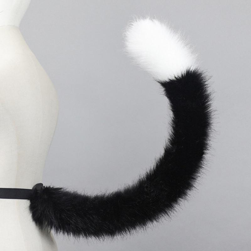Animal Cosplay Costume Fauxs Furs Wolf Cats Foxes Tail and Cats Ears Headbands Halloween Party Costume Accessories