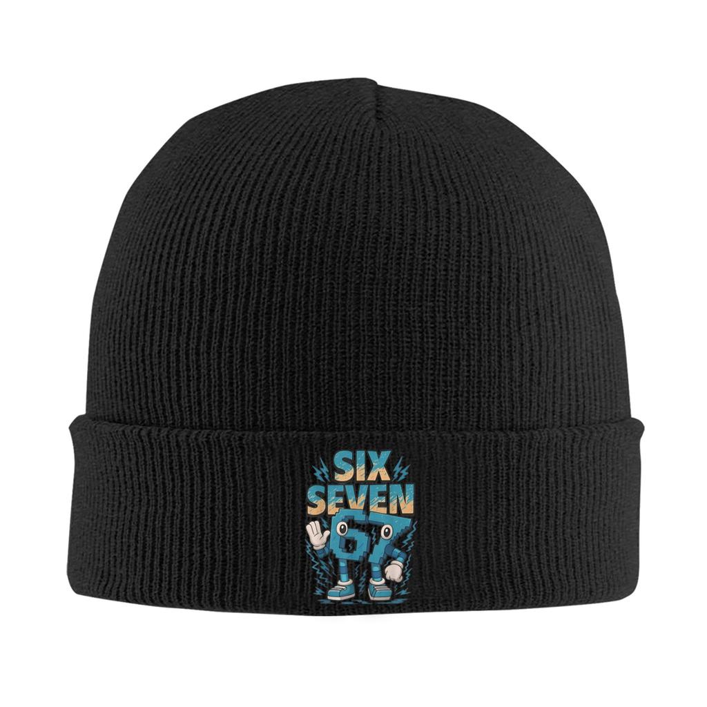 Steal a Brainrot Six Seven 67 Italienischer Brainrot Gaming Hut Herbst Winter Skullies Beanies Baggy Mützen Unisex Acryl Mütze