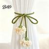 Fashionable Curtain Straps Flower Tiebacks, Handmade Boho Holder Tie Elegant Accessories Backs, Decorative Rope Ties for Bedroom, Window, Drapery