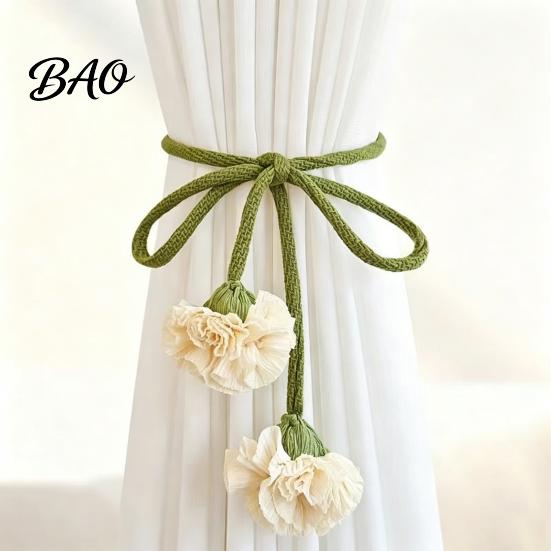 Fashionable Curtain Straps Flower Tiebacks, Handmade Boho Holder Tie Elegant Accessories Backs, Decorative Rope Ties for Bedroom, Window, Drapery