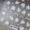 Crystal White Flower Leaves Petal Wet garden Spring Charming Elegant 5D Nail Art Stickers Rhinestone Adhesive Manicure Decals