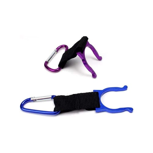 Audiophile Water Bottle Holder with Carabiner, Set of 5 (Blue)