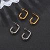INS-Style European & American Oval Earrings - 18K Gold Stainless Steel Trendy Geometric Design for Women
