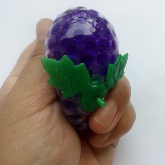 Grape Strawberry Fruit Squeeze Toy Colorful TPR Stress Relief Balls Soft Fidget for Kids Adults Portable Decompression Gadget for Anxiety Party
