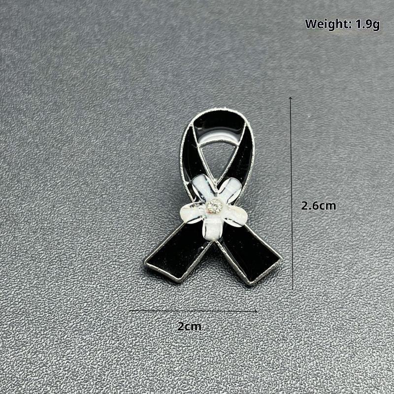 1Pcs French Romantic Pearl Brooches Jewelry Black Ribbon Awareness Pin Funeral Ribbon Badges Diy Accessories