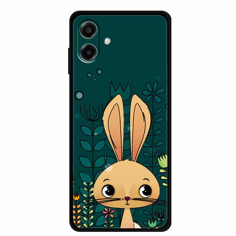 3D Silicone Case For Samsung Galaxy A07 4G Case Relief Emboss Flowers Black Soft Back Cover Coques For Samsung Galaxy A17 Cases