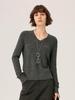 Autumn/Winter 2025 Women's V-Neck Pure Wool Slimming Pullover Sweater