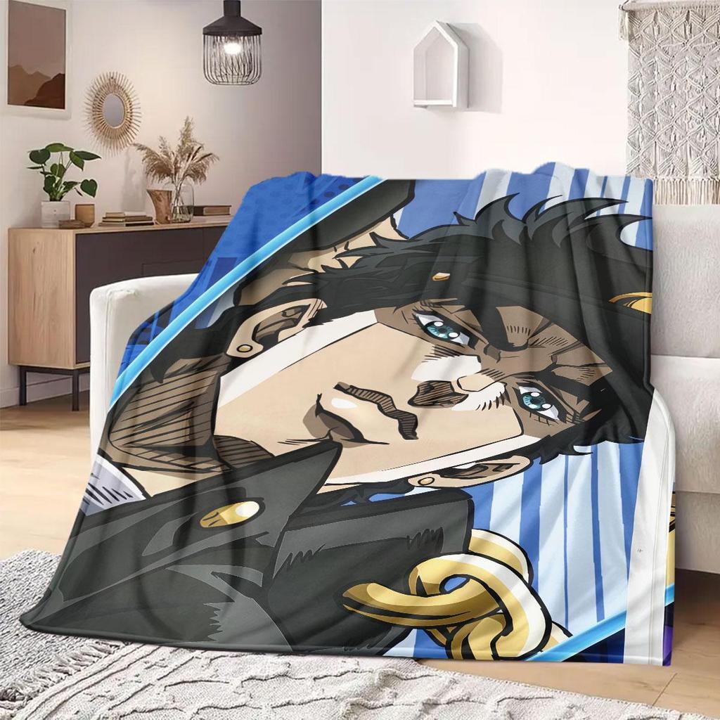 JOJO Anime Flanelldecke Warm, Gemütlich, Geeignet für Schlafzimmer, Sofas, Betten, Stühle, Picknicks, Reisen