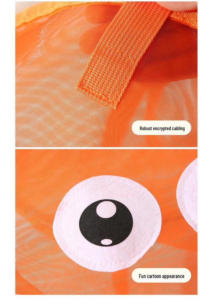 Children's Large Capacity Beach Toy Mesh Bag with Cartoon Design