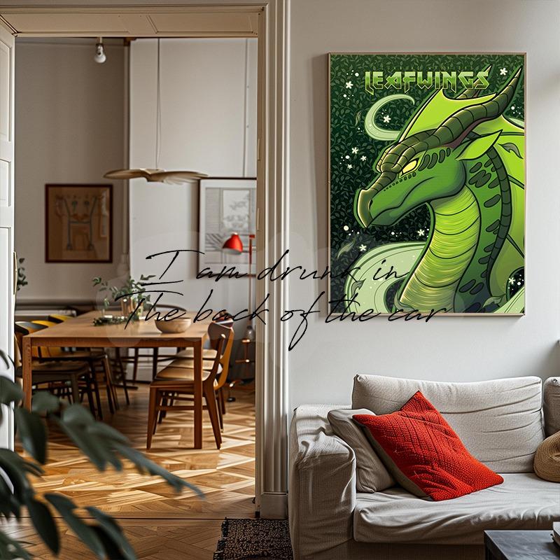 Wings of Fire Dragons Cartoon Poster Ice Fire Wind Dragon Poster Canvas Prints Wall Decor Dragon Print Home Room Decoration Gift