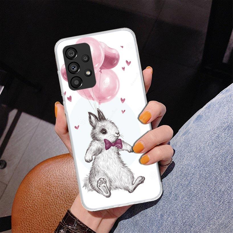 Cute Bunny Baby Rabbits Phnoe Case for Samsung Galaxy A15 A55 A35 A25 A14 A54 A34 A24 A13 A53 A33 A23 A52 A12 A32 A22 A04S A03S