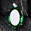 NATURAL Pendant 120.65 Ct Oval CERTIFEID 925 Sterling Silver Green Gemstone -w K-MY.PD-333-NS-Wh-gT