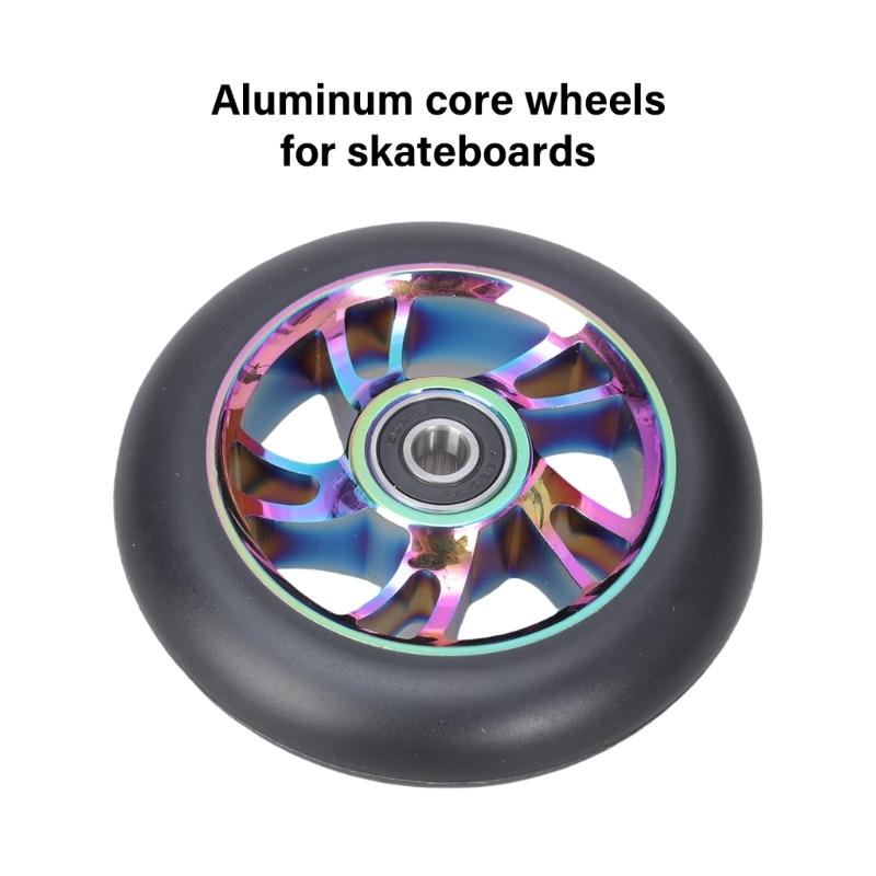 2lots Scooters Replacement Wheel with Bearings Aluminum Alloys Scooters Wheel for Aggressive Trick Cycling