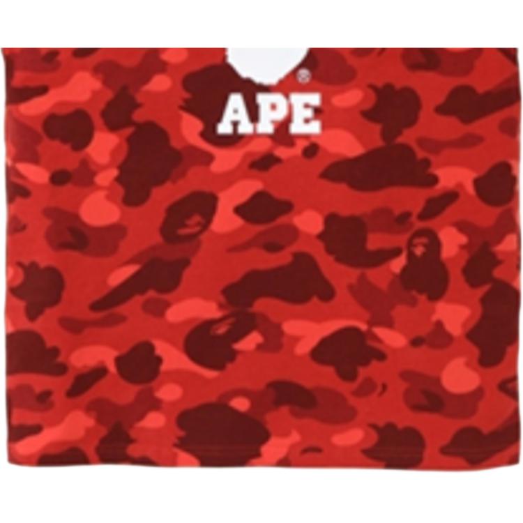 A Bathing Ape Koszulka z głową Unisex Czerwony Kamuflaż 1F20-109-059