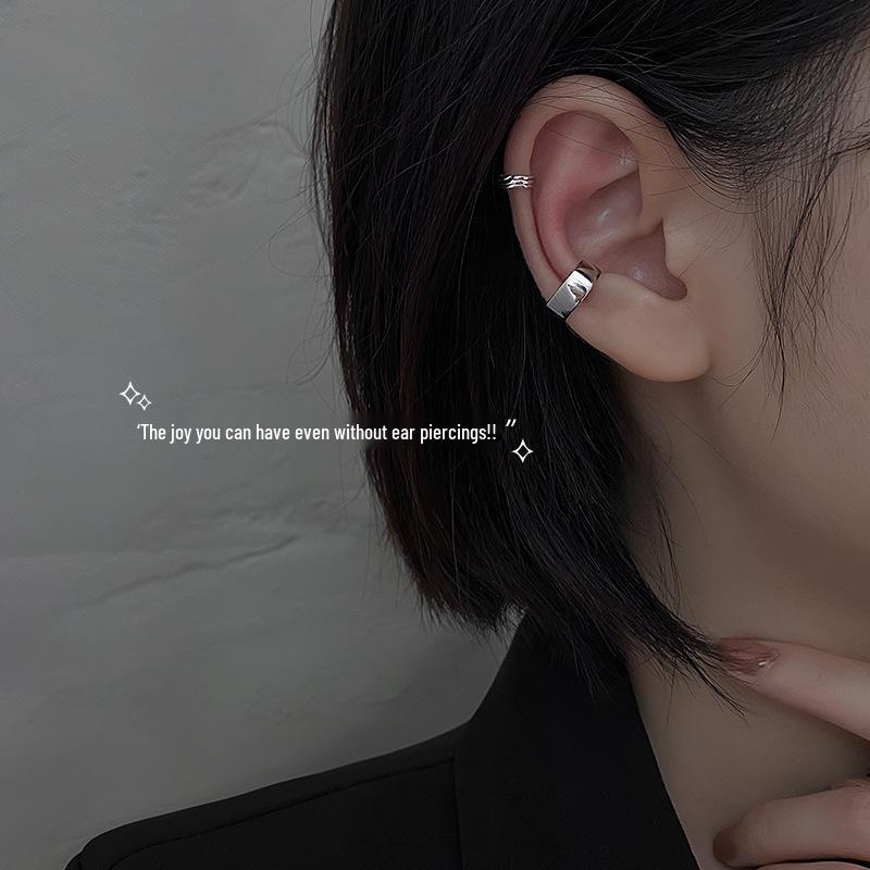 Women's Trendy Geometric No-Piercing Ear Cuff Set - Retro Korean Hip Hop Style Earrings