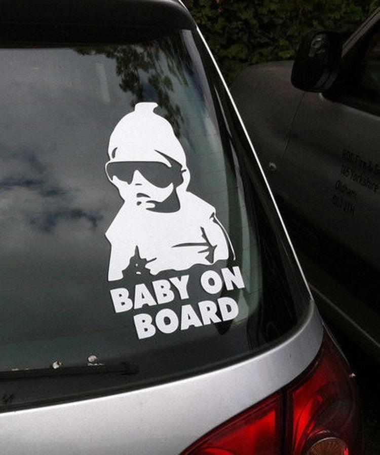 1x Universal Baby on Board Footprint Warning Car Sticker Window Tail Decal Cute