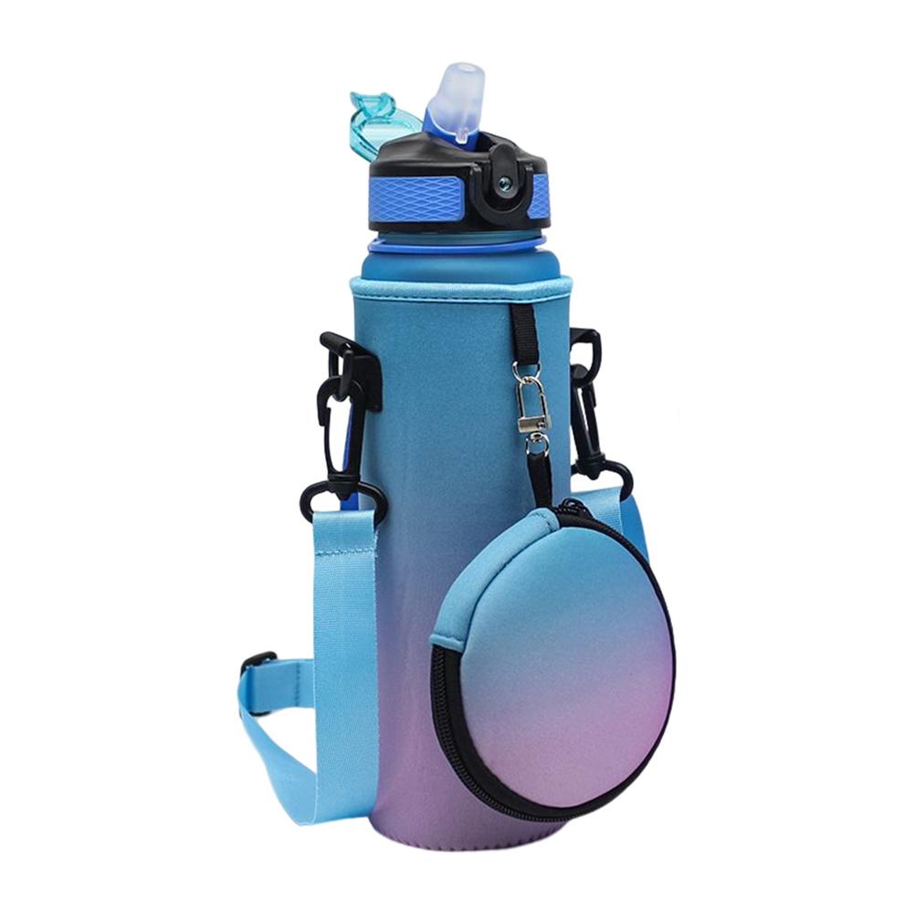 # 1000ML Drink Bottle Frosted Gradient Sports Water Bottle (Blue+Purple)