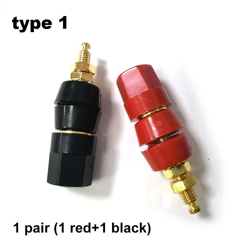 5 types red black Terminal Amplifier Speaker Brass Gold Plated 4mm Banana jack Plug Audio Socket Binding Post Power Connector