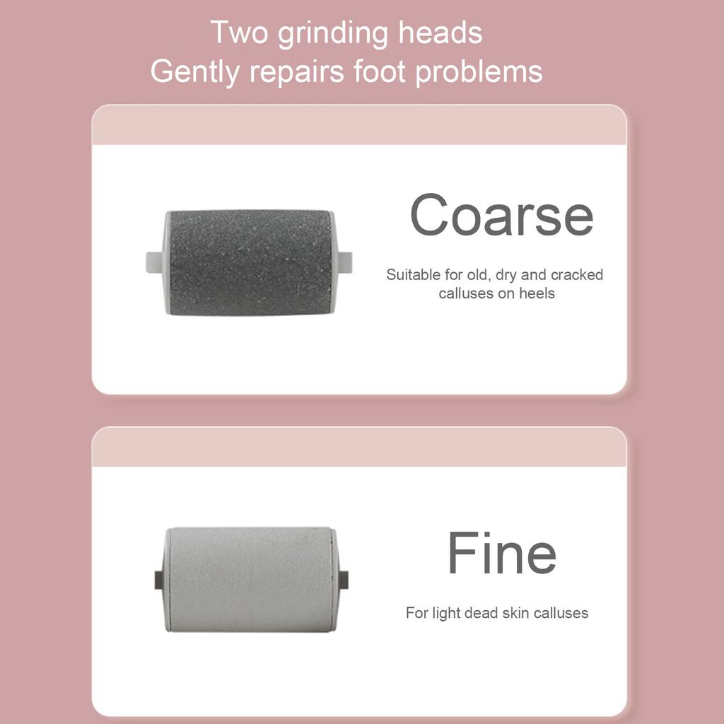 Electric Foot Callus Remover with 2 Grinding Heads 2 Speed Rechargeable Water Proof Electric Foot File for Dead Hard Cracked Dry Skin Pearl White