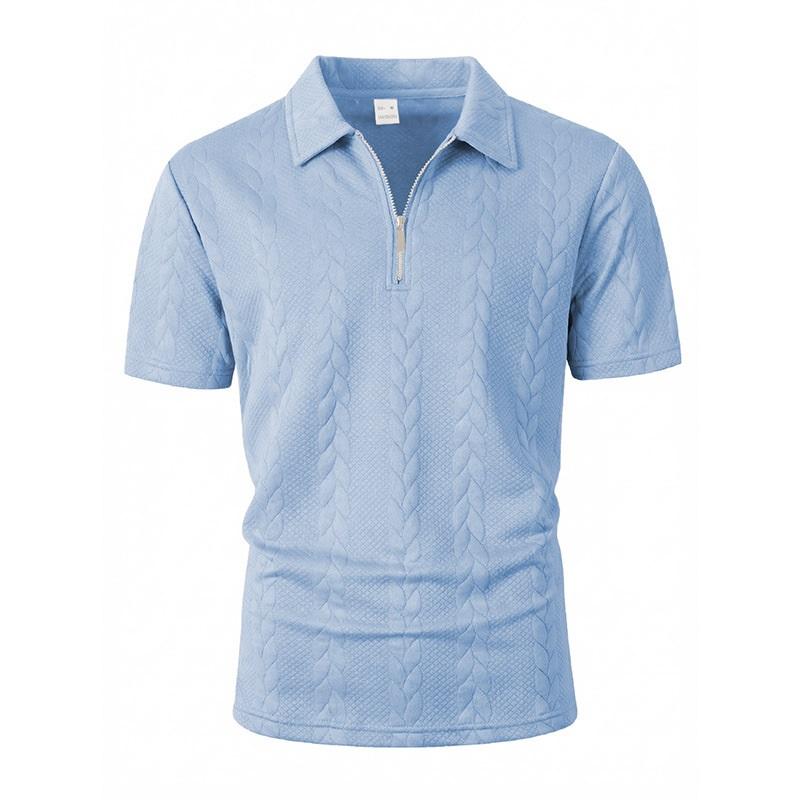 Men's Polo Shirt New Summer Short Sleeve Casual Solid Color Turn-down Collar Tee Loose Fit Tops