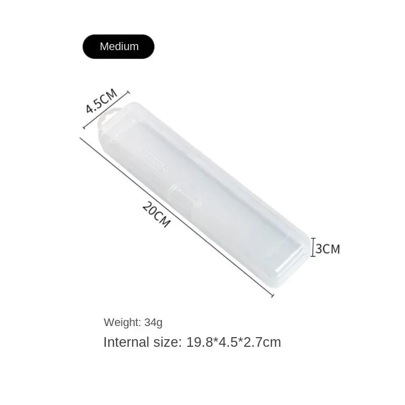 1PC Portable Makeup Brush Organizer Eyebrow Pencil Tableware Chopsticks Transparent With Cover Storage Box Kitchen Accessories