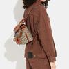 New COACH Riya Fabric With Leather Backpack Medium Size Women's Tan CH591-B4TA7