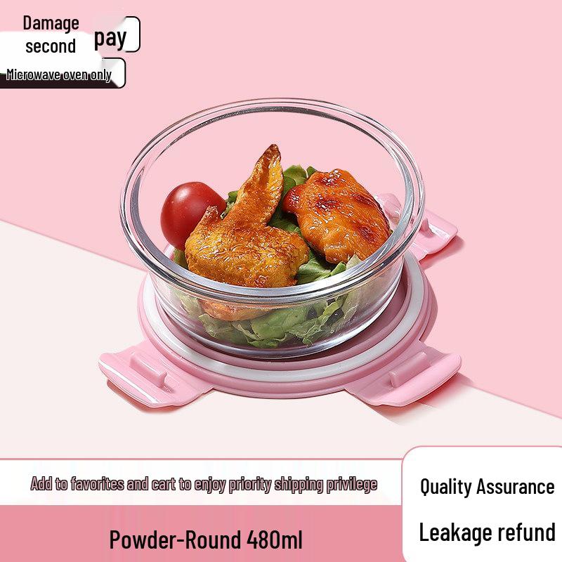 Microwave-Safe Borosilicate Glass Bento Box with Lid & Multiple Compartments