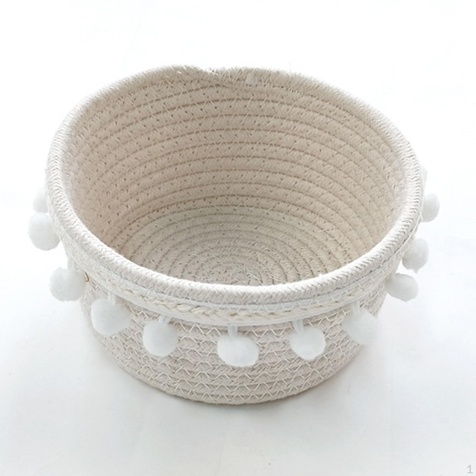 

Ручная работа Корзина для хранения хлеба Ватный шарик Край Декоративная еда Пикник 17cmx9cm