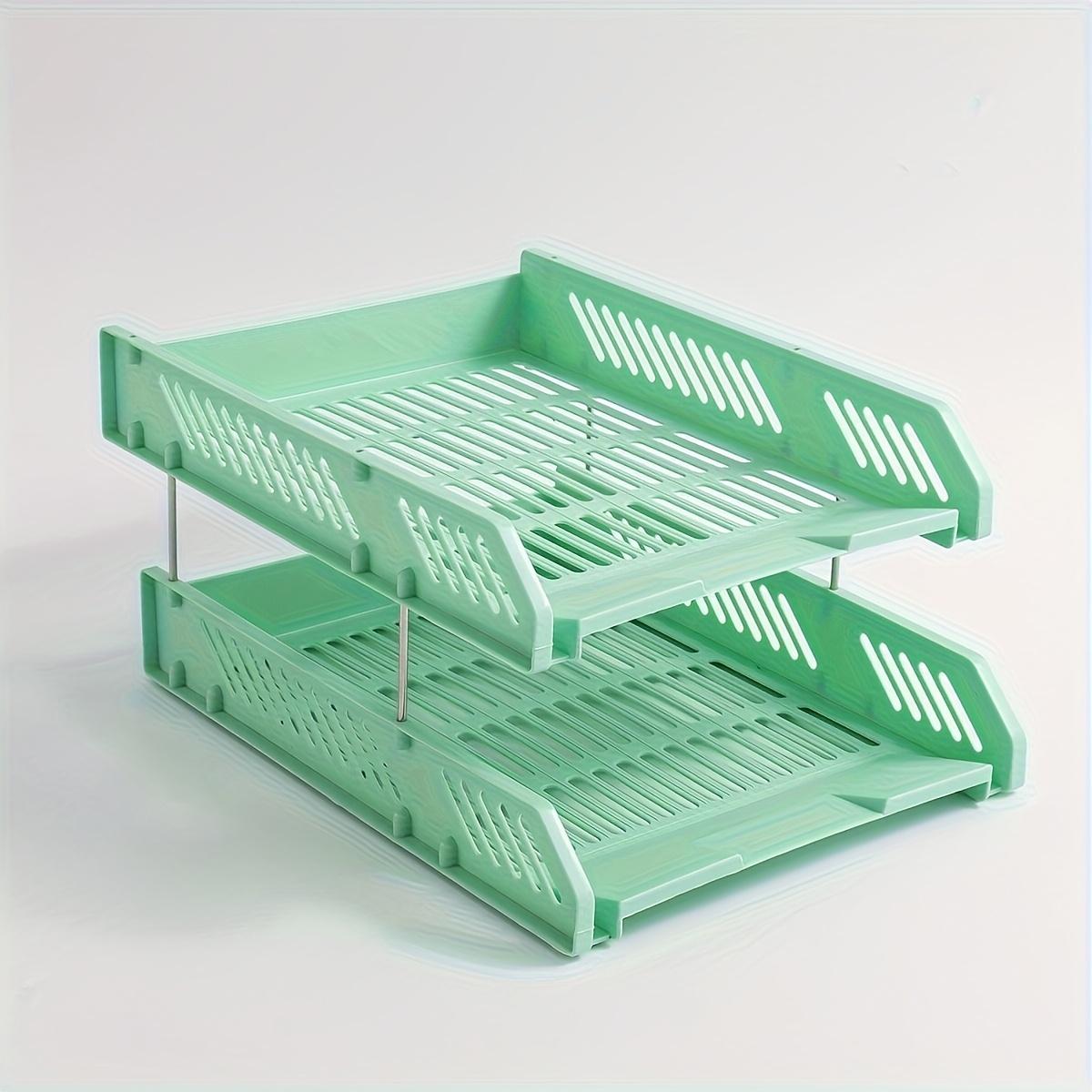 Two-Level Desktop Organizer Multi-Section Plastic File Stand Durable Holder for Office Materials Home Office Storage 3770₽