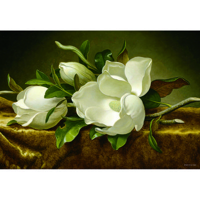 Magnolia Jigsaw Puzzle On Gold Velvet Fabric, Korean Popular Puzzles