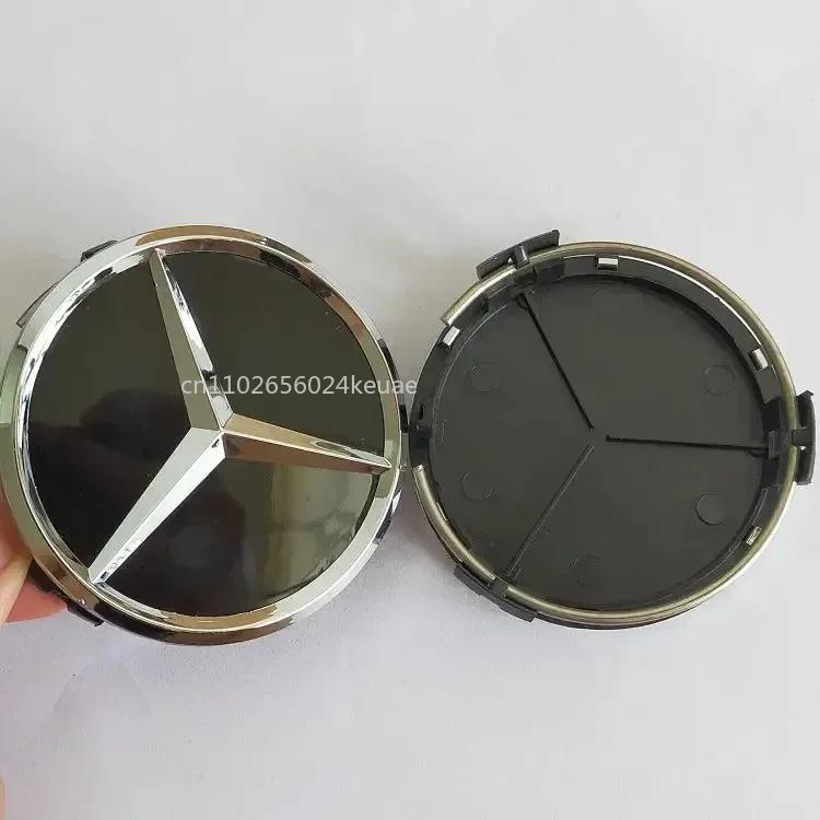 Thvjz10 2025 Hot 4 Pieces 75mm for Mercedes-Benz B/C/E/S Class A Class C200L GLC GLK CLA Car Wheel Center Hub Caps Cover Decorate Access