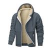 Animal Game Casual Hoodies for Men Heavyweight Fleece Sweatshirt Thick Sherpa Lined Hooded Zipper Jacket Thick Streetwear Coats