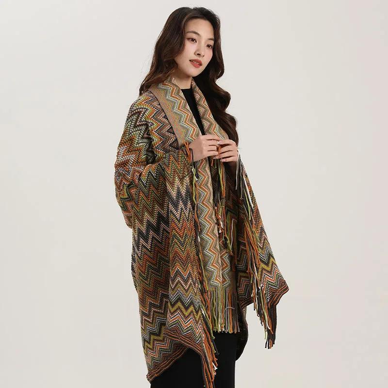 Bohemian Wavy Fringe Shawl Fashion Multifunctional Sofa Cover Blanket For Spring Autumn Shoulder Line Blanket For Office Nap