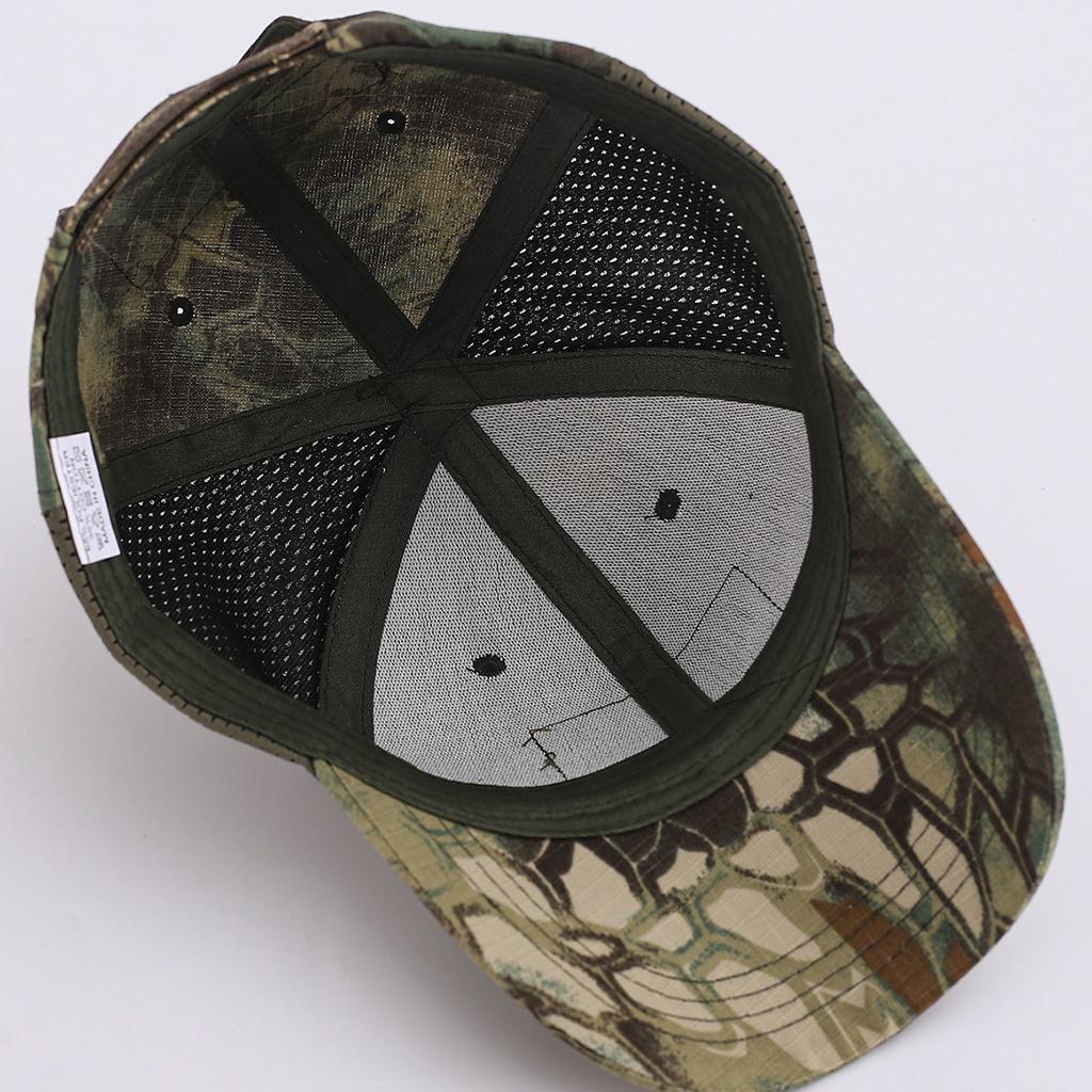 High Quality Military Fan Outdoor Net Cap Python Pattern Velcro Baseball Cap Men'S Tactical Camouflage Hat Mesh Cap