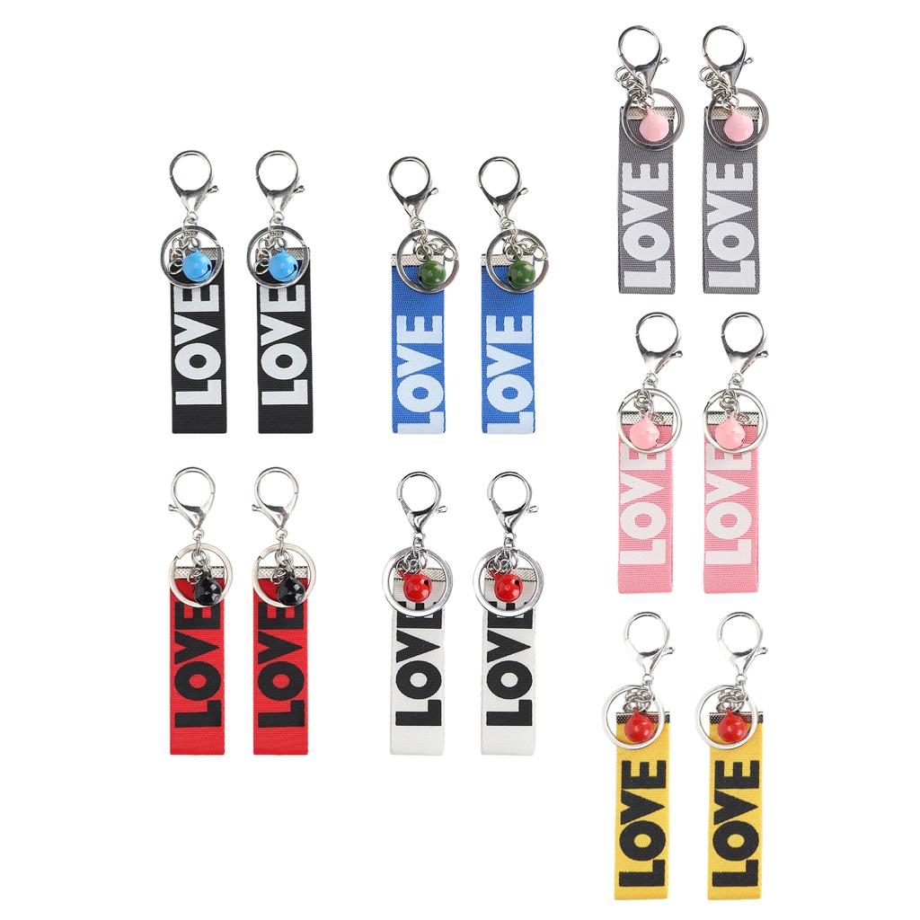 14PCS Key Chain with Tinkle Bell Polyester MultiColor for Schoolbag Suitcase Gift