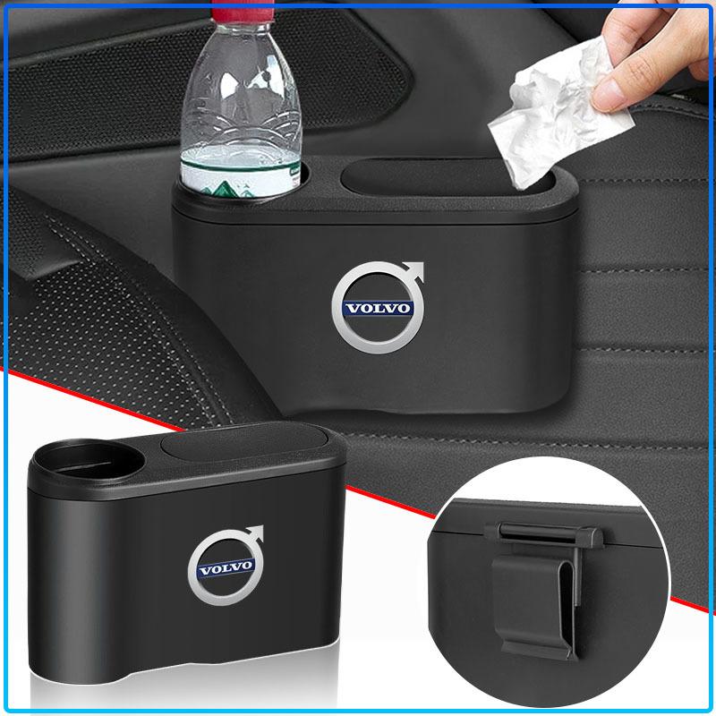 For Volvo XC90 XC60 XC70 XC40 V90 V60 V40 C70 C30 S80 1pcs Car Door Hanging Pressing Storage Case Auto Trash Can