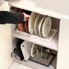 6 Gitter Geschirrabtropfgestell Verstellbarer Schneidebretthalter Praktischer Topfdeckel-Aufbewahrungsständer Schrank