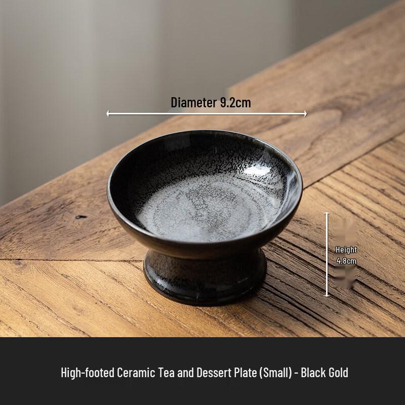 Retro Chinese Ceramic High-Foot Snack Plate